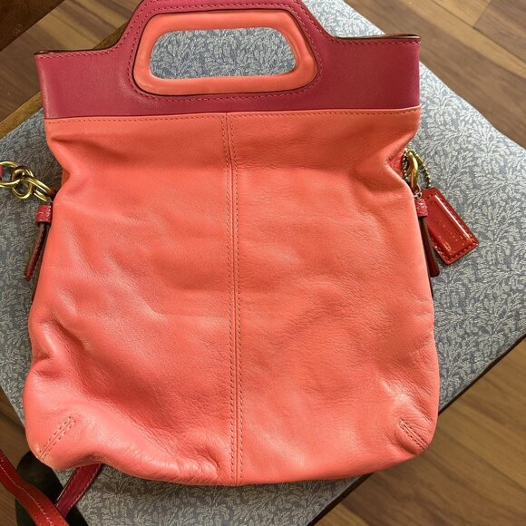 COACH 13388 Bonnie Leather Foldover Crossbody Purse in Pink Adjustable Strap - Picture 4 of 7